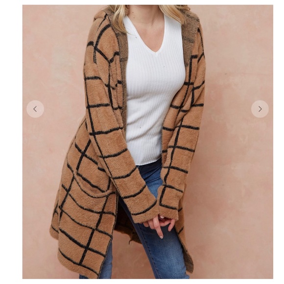 30 Cozy Boho Sweater Hooded Open Front Long Sleeve Cardigan - Picture 4 of 6